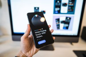 Smartphone showing a digital wallet app for sending money internationally from Germany