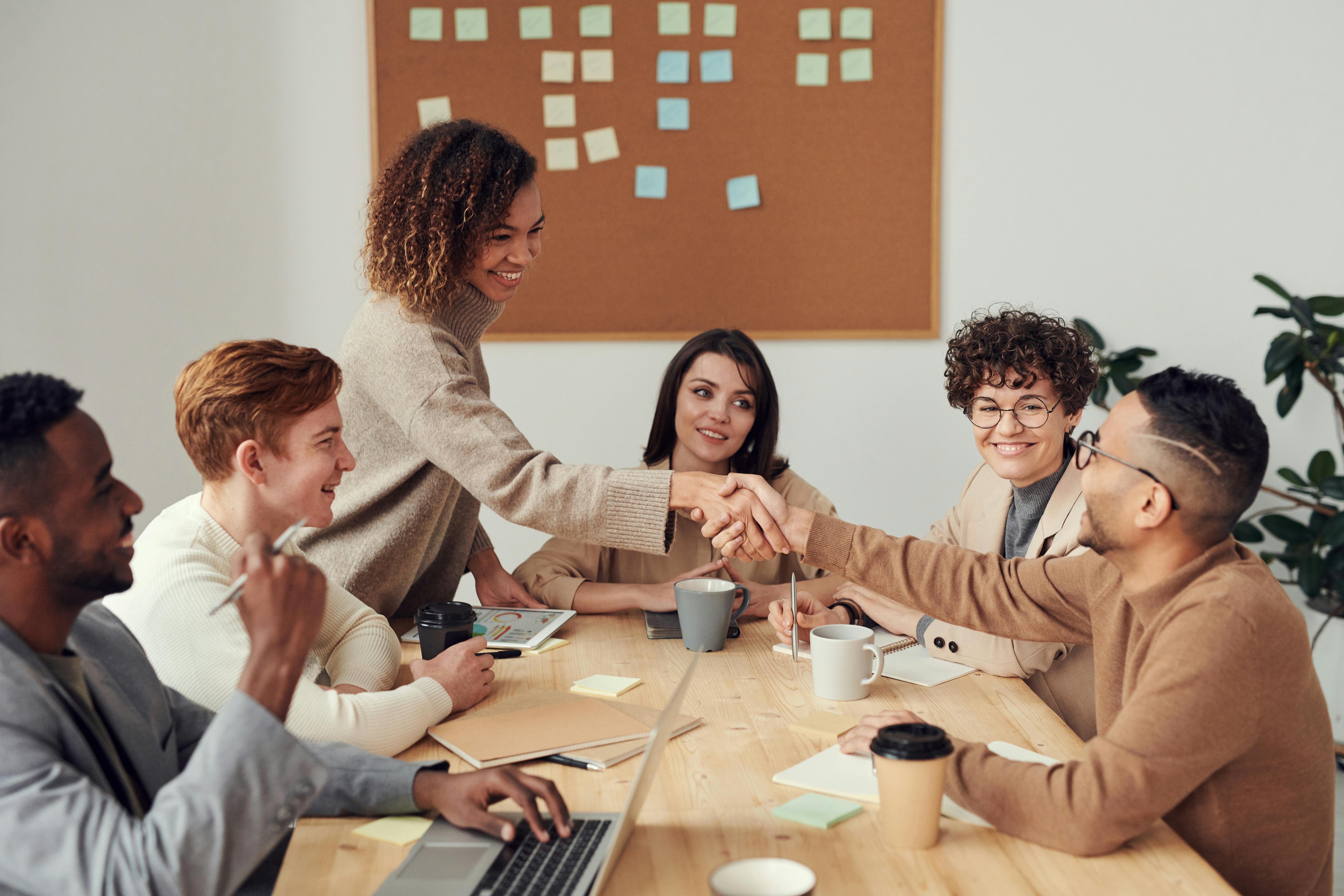 Diverse professionals in a team meeting in Germany